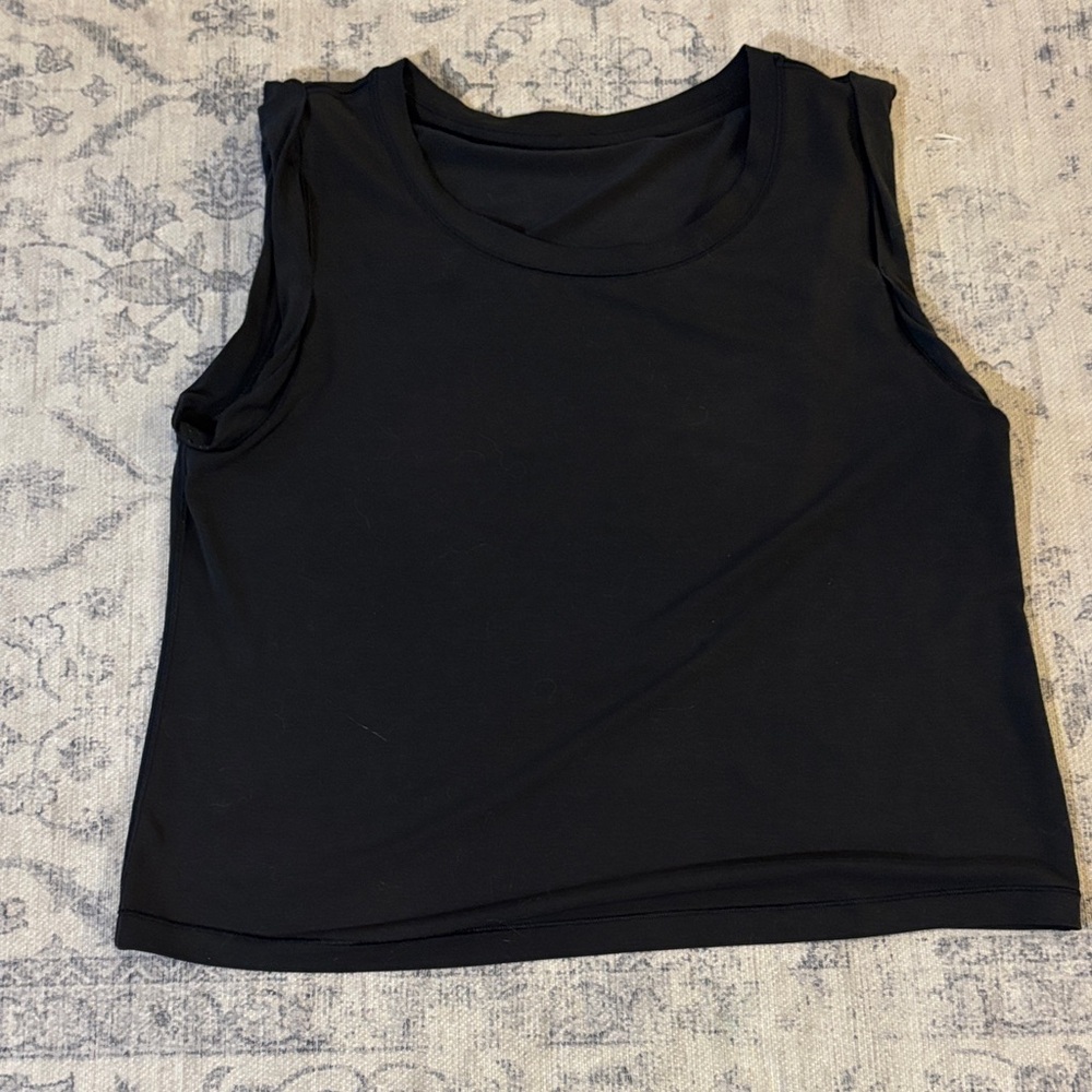Lululemon Women’s Jersey Training Rolled Cuff Tank - sz 4 - black